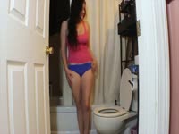 MILF with scat fetish shitting with her panties on